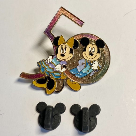 Walt Disney World 50th Year Anniversary Pin Mickey Minnie Mouse Epcot NWT Ltd - Picture 2 of 7